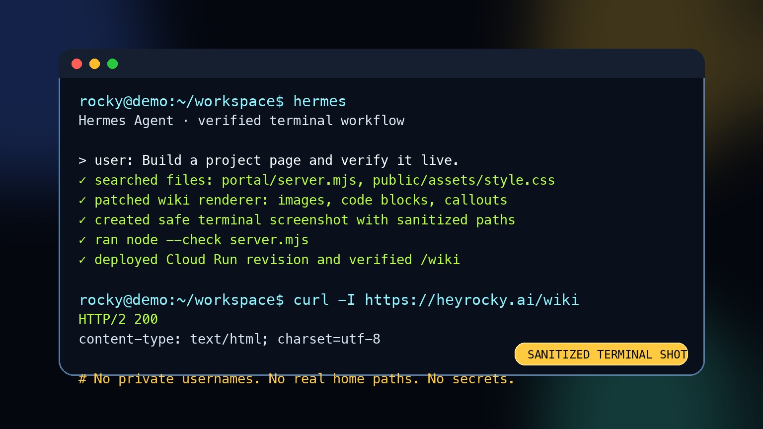 Sanitized terminal workflow screenshot